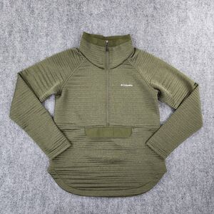 Columbia Jacket Womens Small Green Park Range Pullover 1/2 Zip Omni-Wick Hiking